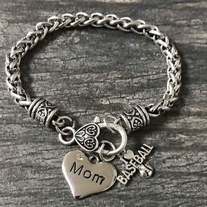 Baseball Mom Charm Bracelet- Baseball Jewelry for